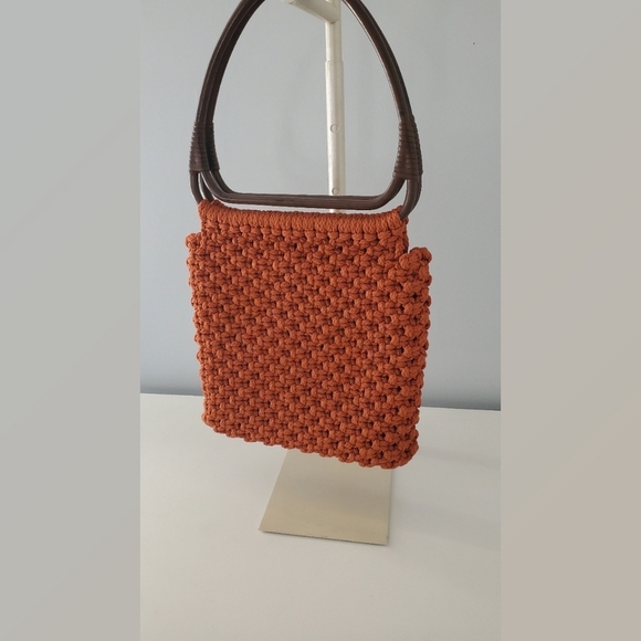 Vintage Handmade Macramed Shoulder Bag Boho Hippie - Picture 2 of 5